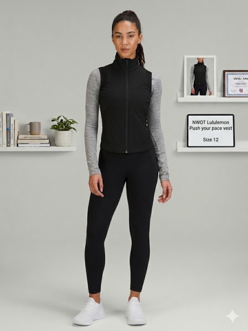 🍋Lululemon, Push Your Pace Vest, Black, 12, NWOT